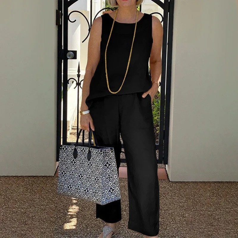 Женский брючный комплект из двух предметов топ и брюки