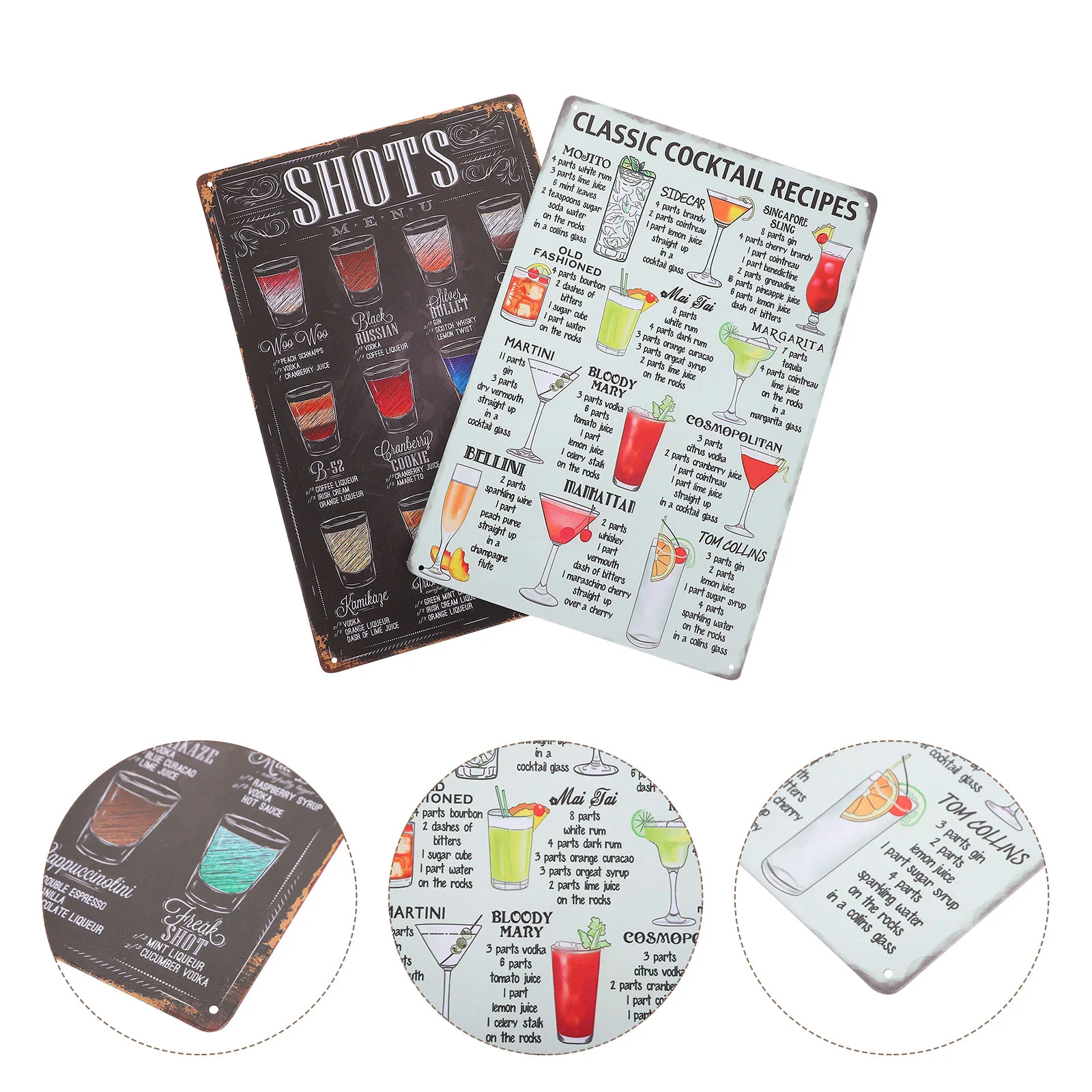 

Sign Tin Metal Bar Wall Cocktail Menu Signs Retro Shots Decor Poster Vintagecoffee Plaque Recipe Cafe Pub Beeroutdoor Decorative