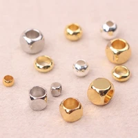 10pcslot big hole spacer metal beads for bracelet jewelry making diy needlework accessories square loose gold color alloy bead