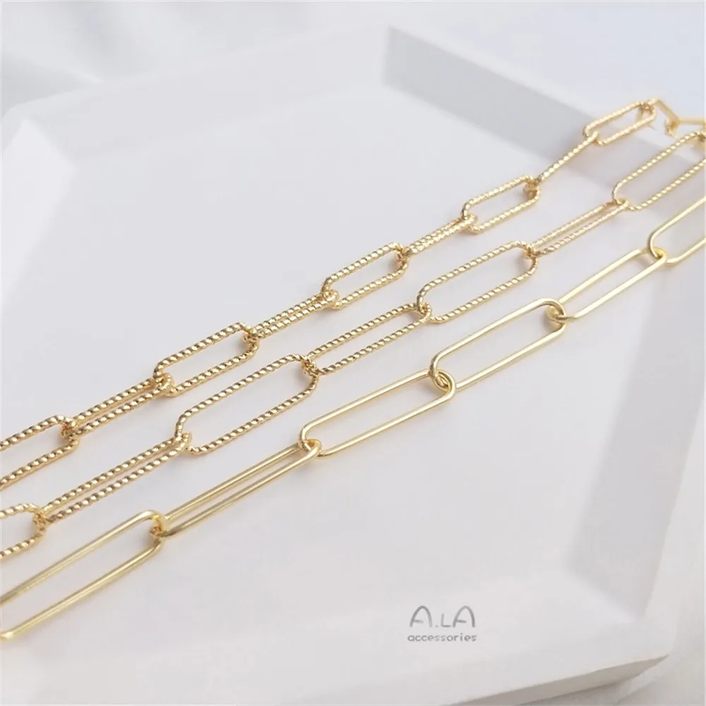 

14K Gold Filled Plated Hand-welded chain slender O chain light luxury simple wind loose chain DIY jewelry bracelet necklace