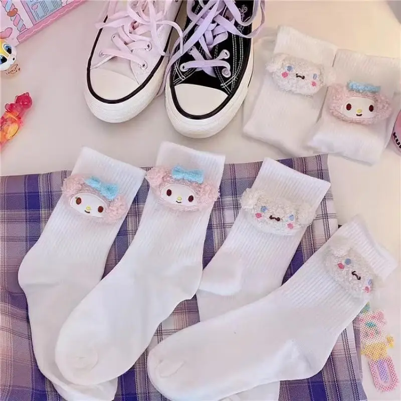 

Милые Мультяшные хлопковые носки Sanrio, милые зимние мягкие удобные носки-трубы в коричном стиле, необычные подарки на день рождения