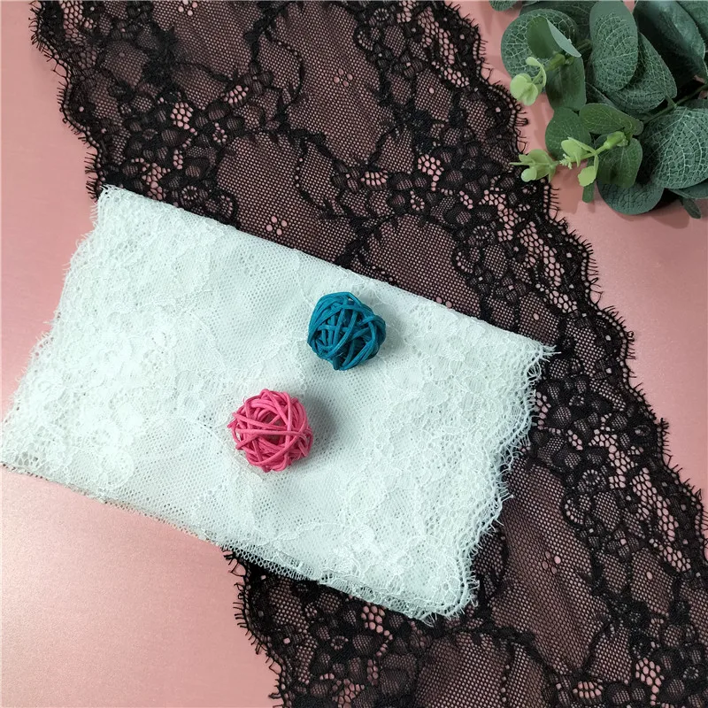 2023 черно-белые эластичные 18,5 см прессованные кружева Sskirt нижнее белье Швейные аксессуары E1159