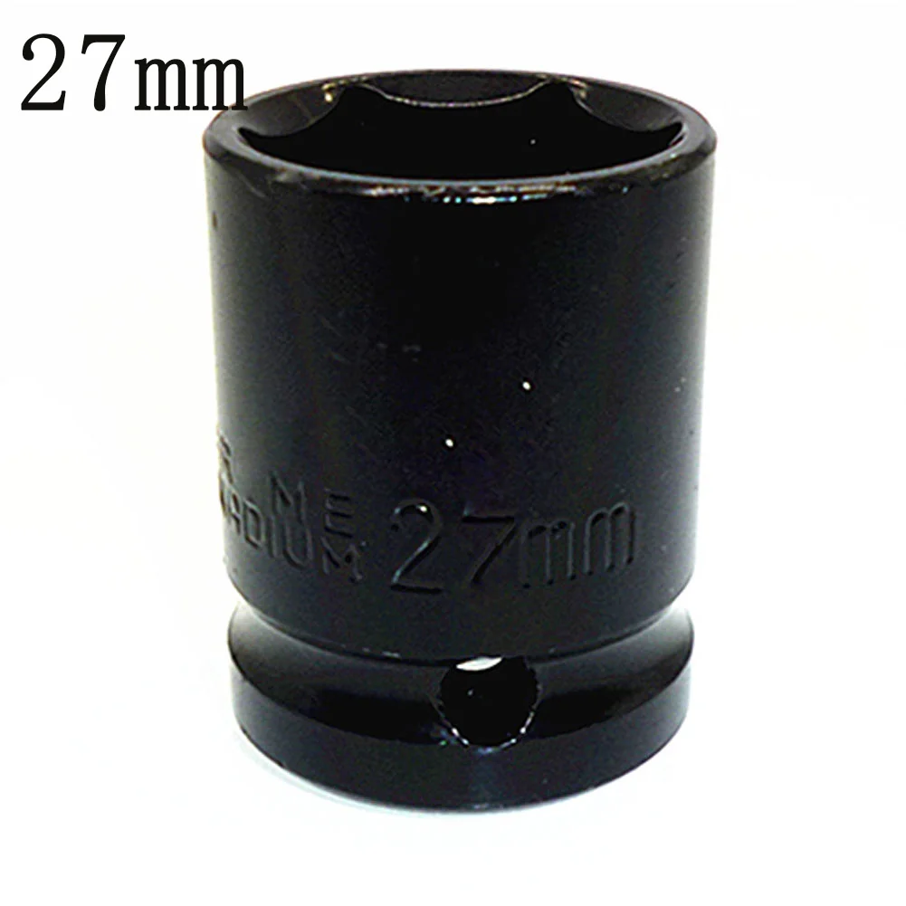 

Impact Socket 21/22/24/27mm chrome-vanadium steel 1/2" Square Drive 6 Point Metric Sockets Wrench Air Tool Black