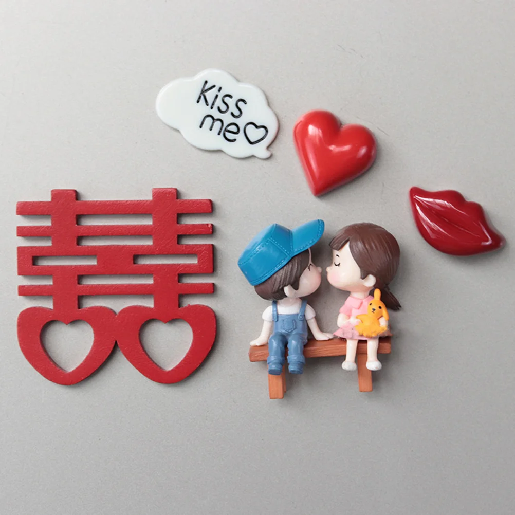 Магнит на холодильник красный праздничный двойной персонаж Xi легкое украшение