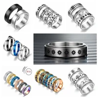 unisex anxiety rings anti stress fidget spinner rings for women men stainless steel rotating freely spinning jewelry accessories