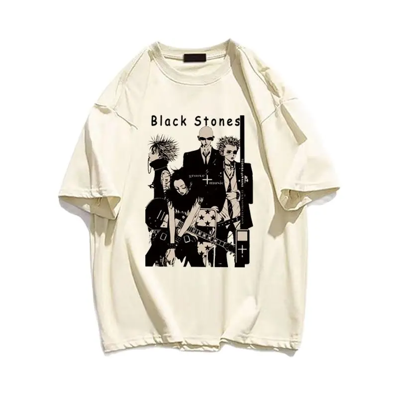 

NANA Japanese Anime T-shirt Cartoon Charactor Print Unisex Tops Black Stones Streetwear Pure Cotton Sweatshirt Men Women Tees