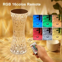 crystal table lamp creative night light remote control touch rgb usb rose diamond decorative lamp bar prom ambient light