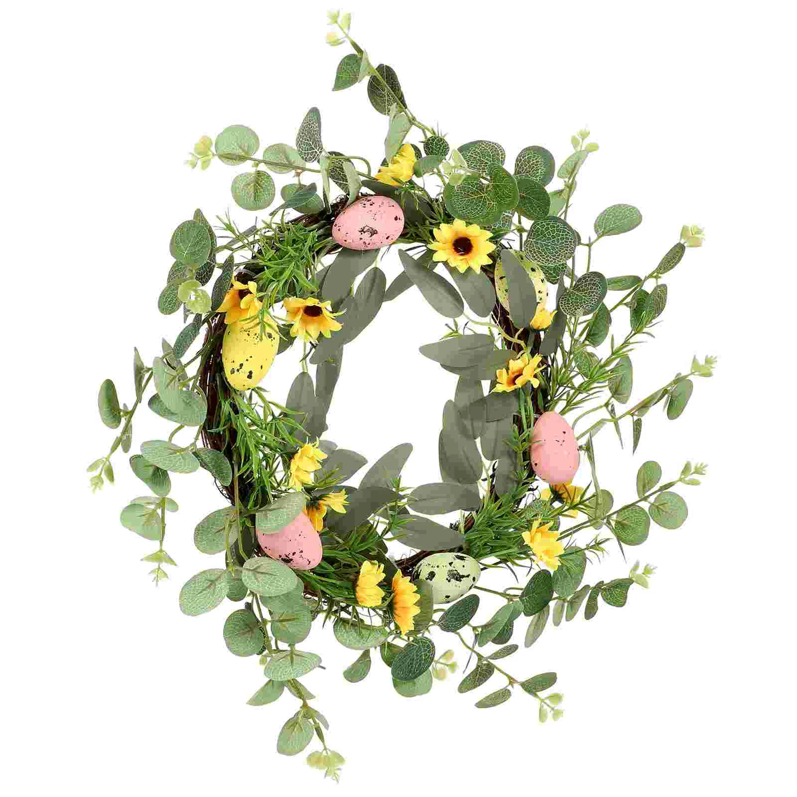 

Wreath Easter Door Egg Front Spring Decorations Garland Artificial Eucalyptus Decor Hanging Wreaths Supplies Party Farmhouse