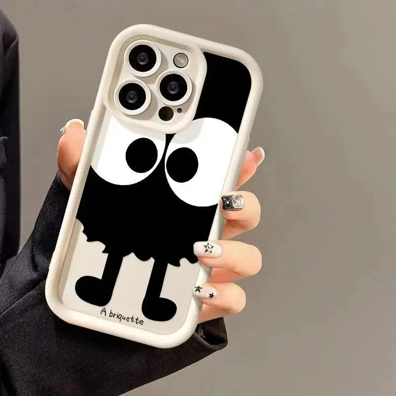 Фото Мягкий силиконовый чехол с мультяшными большими глазами для iPhone 17 Air, 16E, 16, 15, 14, 13, 12, 11 Pro Max, X, Xs, XR, 8, 7 Plus, Mini №5