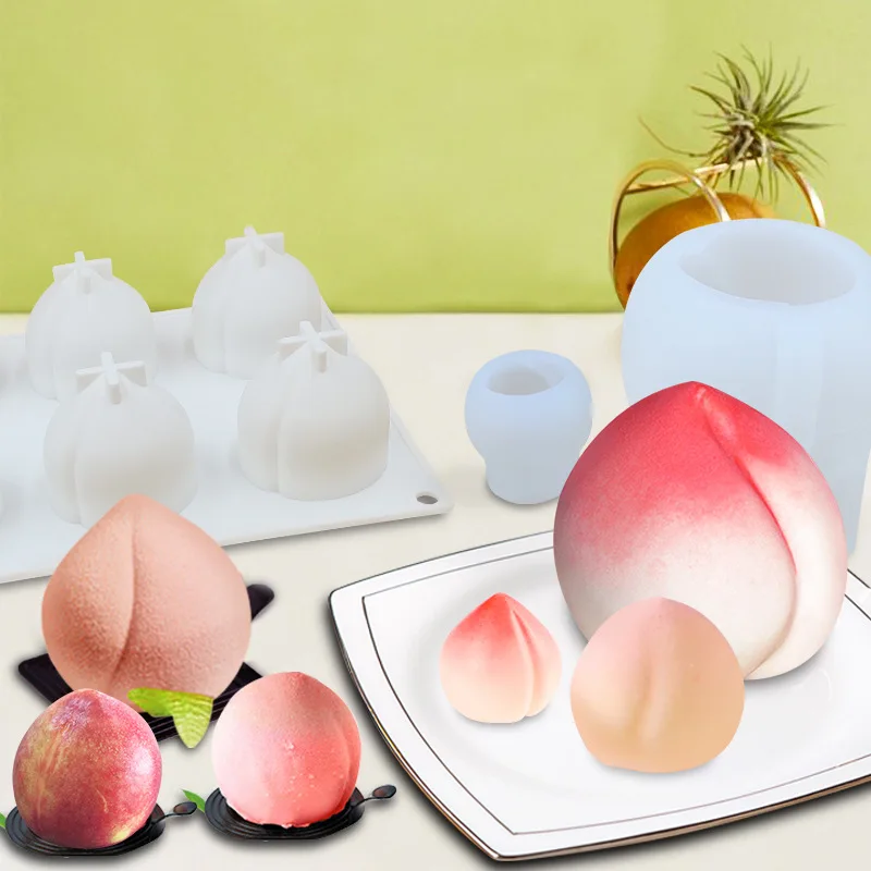 

Силиконовая форма для мыла Свеча с ароматом персика Wax, инструмент для украшения торта, 3D набор для выпечки фруктов