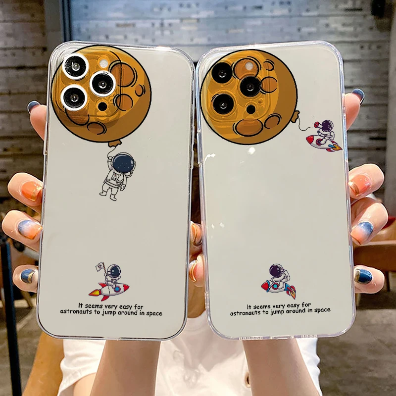 

Astronaut Phone Cases For iPhone 11 12 13 Pro Mini Max SE 2020 For APPLE X XR XS Max 8 7 6s 6 Plus TPU Protective Cover Funda
