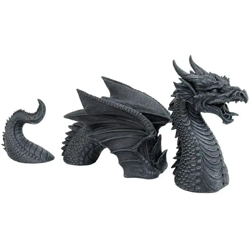 

2021 Resin Gardening Dragon Statue Ornament Decorative Durable Lifelike Flying Dragon Sculpture For Outdoor Lawn Decor