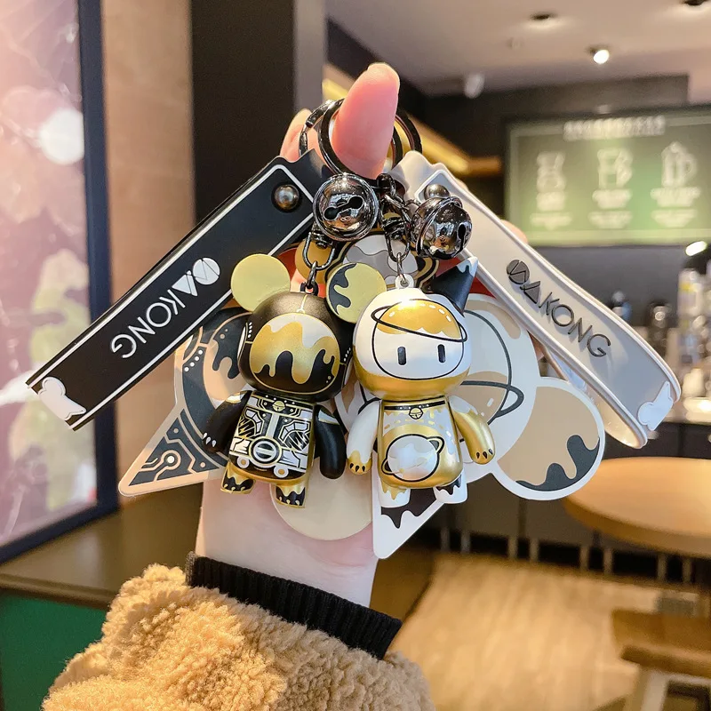 

W.KONG Star Art Graffiti Keychain Cartoon Cute Doll Keyring Cool Couple Bag Ornament Key Chain Car Pendant Accessories Gift