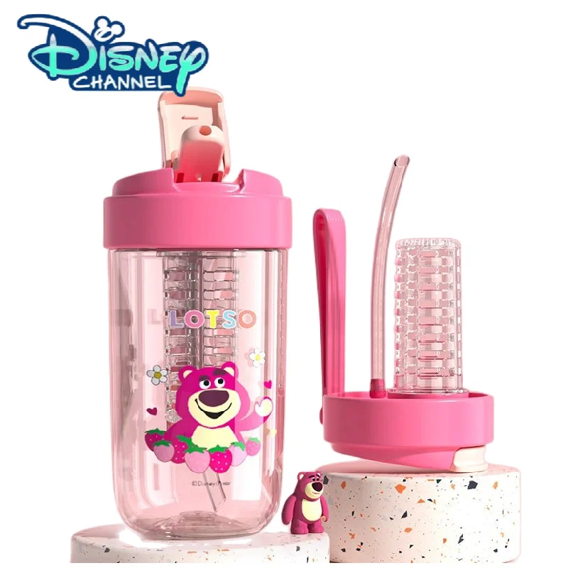 

Disney animation peripheral cartoon strawberry bear straw cup Donald Duck tea creative tea cup convenient handy water cup gift