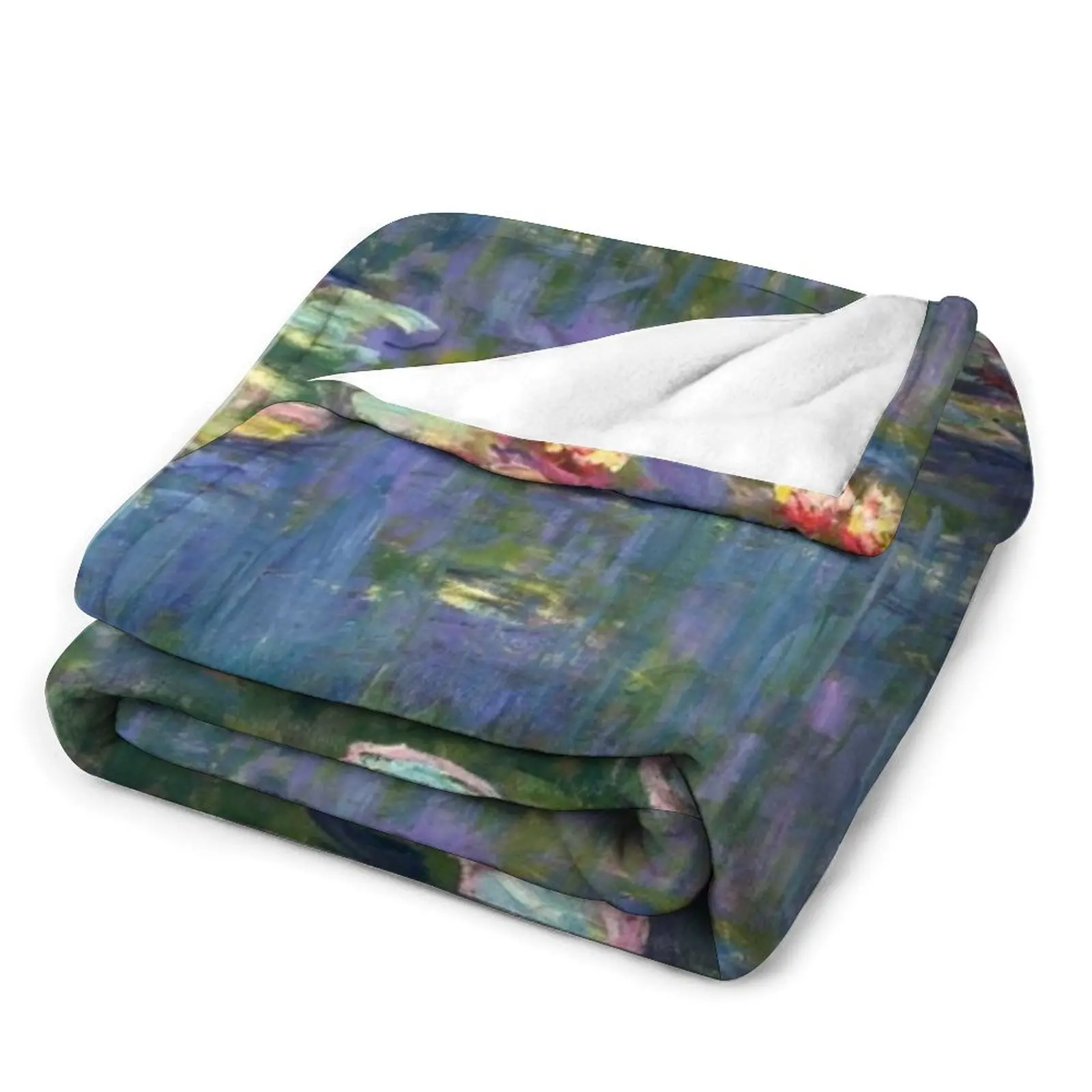 1916-Claude Monet-Water Lilies-200 x 200 Пледы Очень большое одеяло Роскошные летние модные