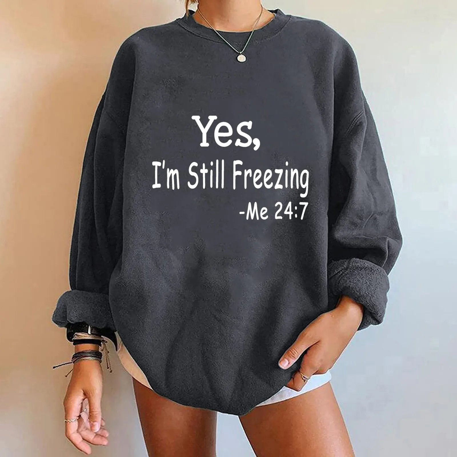 

Sweatshirts Hoodies Women Letter Print Loose Graphic Tracksuits Vintage Oversize Crew Neck Pullovers Outdoor Sports Sudaderas