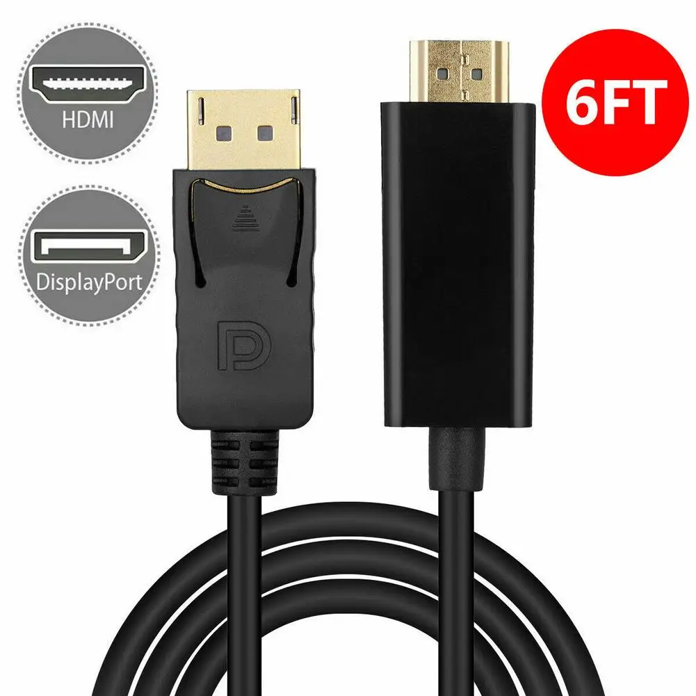 

Кабель-переходник с DP на Hdmi, 6 футов, HD Tv, 1080p