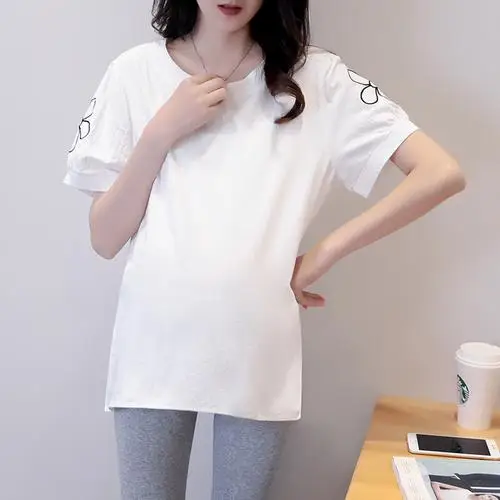 

Maternity green Pregnant Baby Loading 2022 Funny Women Girl Shirt New Mom Big Size Clothes