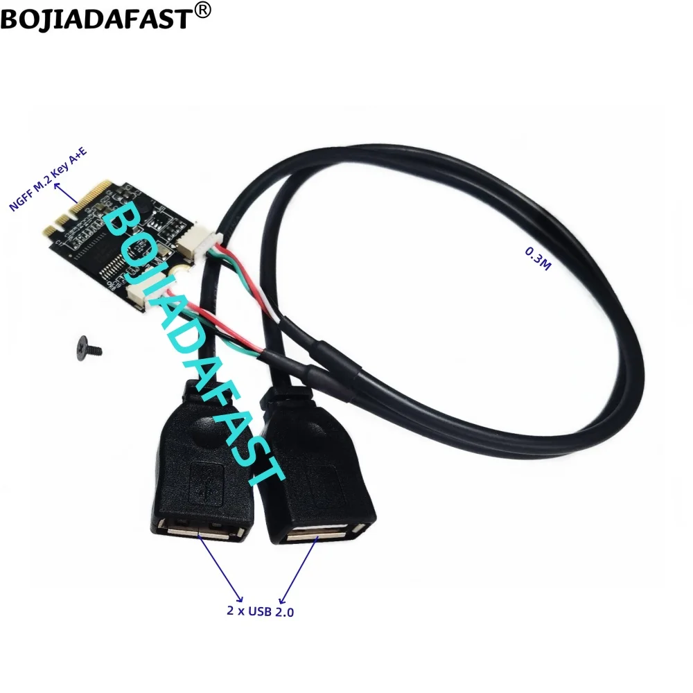 Фото 2 * разъем USB 2.0 типа A к адаптеру M.2 NGFF KEY A + E с удлинительным кабелем 0,3 м №1