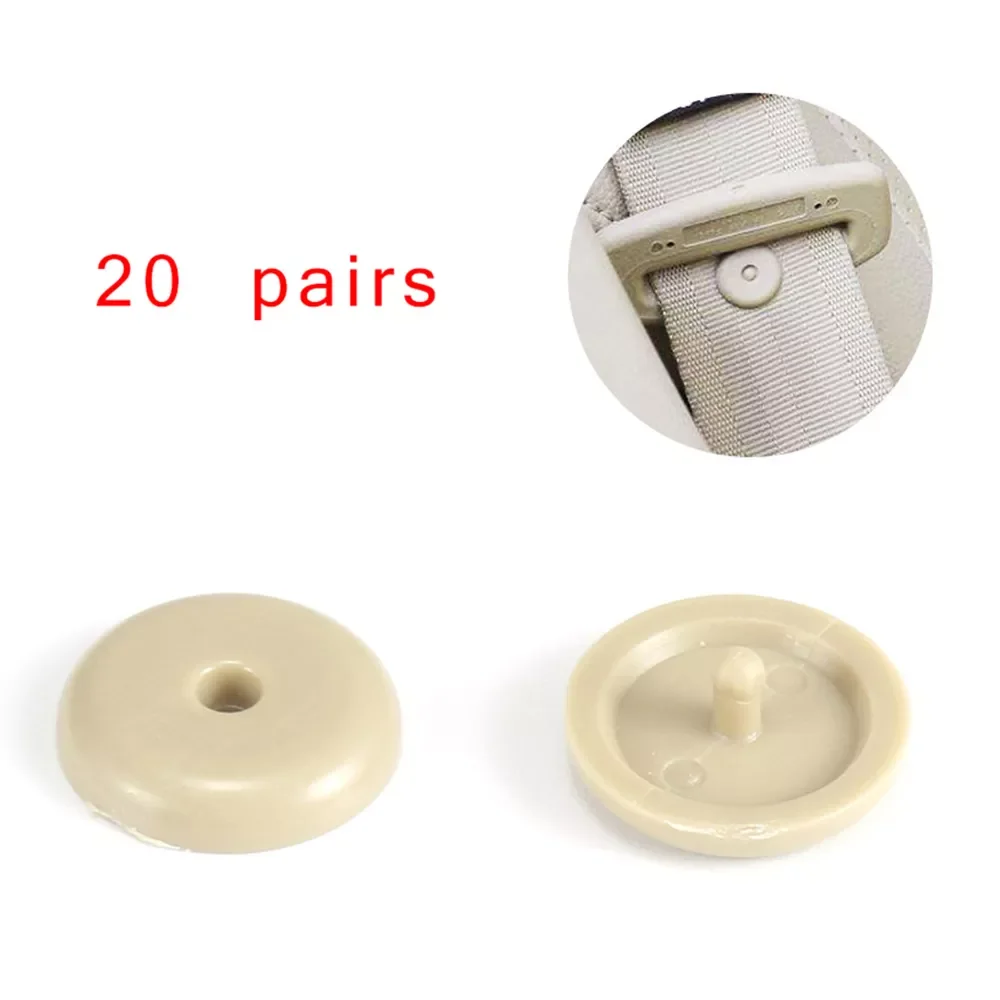 

Stopper Seat Belt Clips Car Kit Parts Universal 20 Pairs Auto Beige Durable