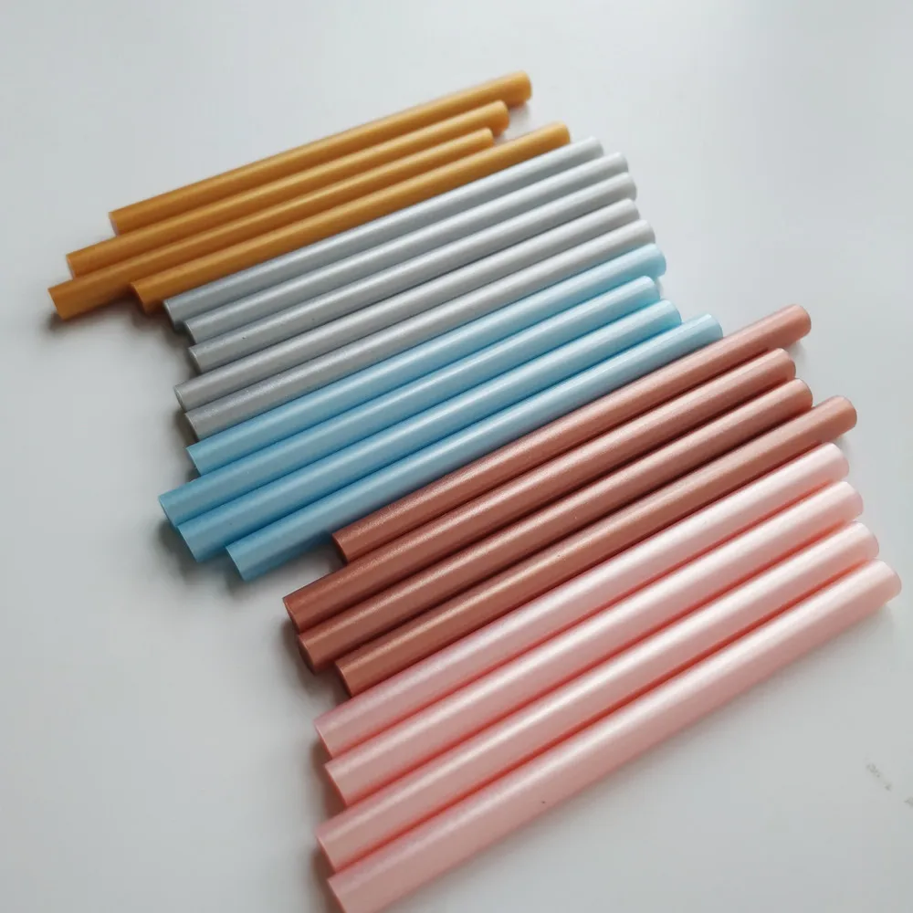 50pcs Glue stick Golden Silvery 5-color mixing High Viscosity Hot Melt adhesive 7mm*100mm Can make wax seal