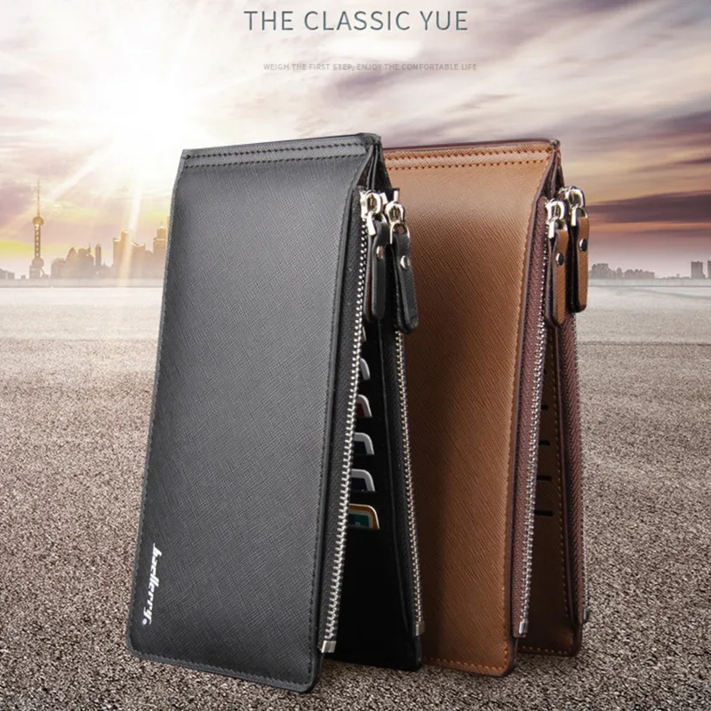 

Men Long Wallet Credit Card Holder Purses Multi Functional Wallet Leather Business Men Handbag Coin Bag