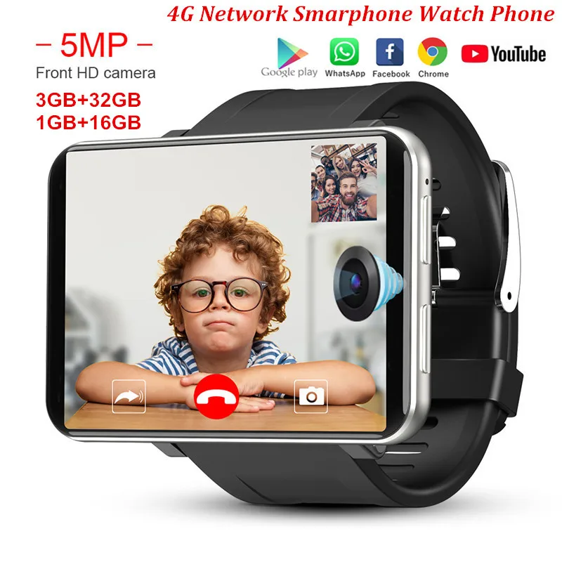 Мужские Смарт-часы 4G экран 2 86 дюйма 3 Гб + 32 ГБ камера 5 Мп Bluetooth GPS 480*640 аккумулятор
