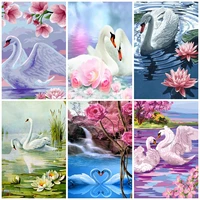 full square diamond embroidery swan flower painting diamond mosaic animals diy picture rhinestone handmade gift
