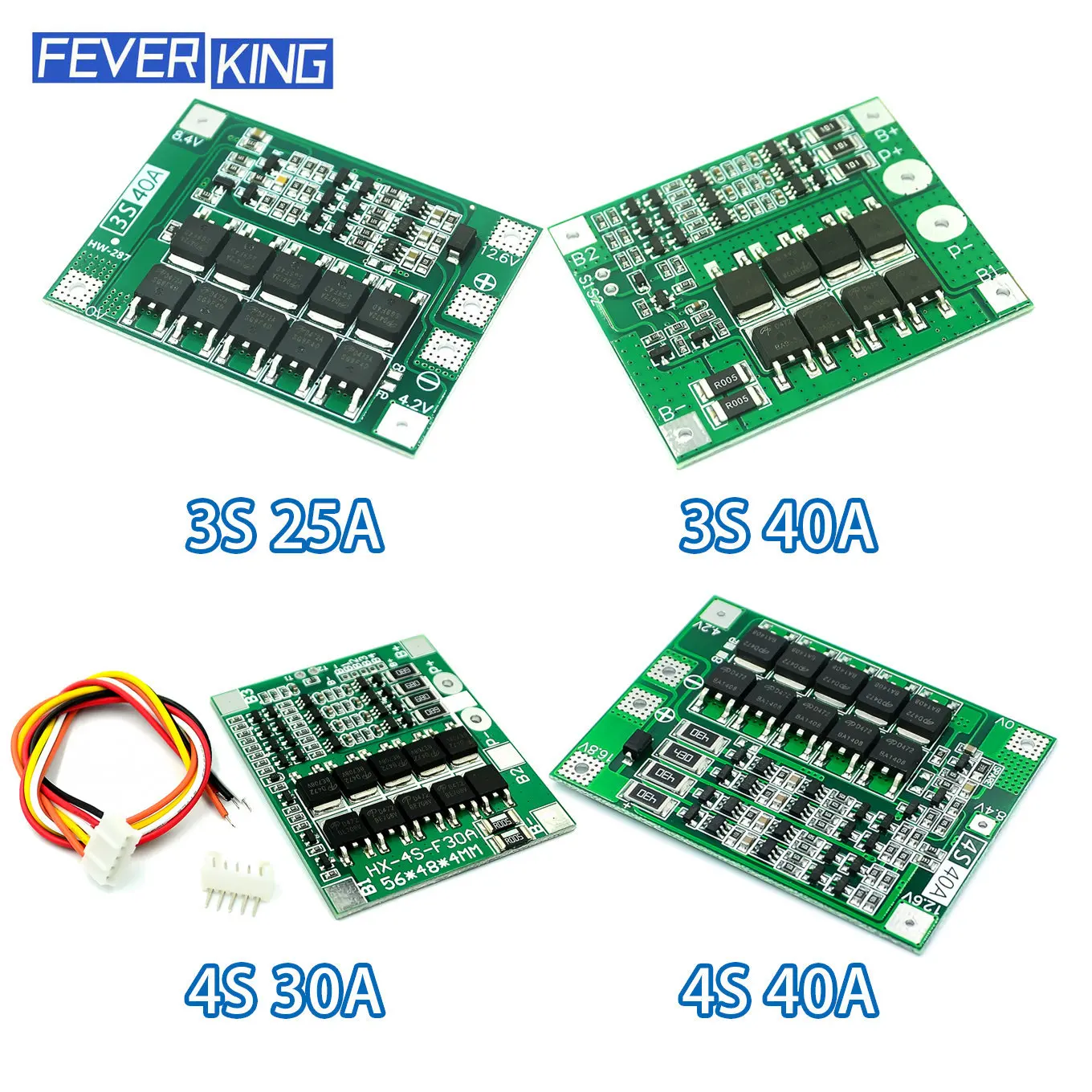 

3S/4S 40A 60A Li-ion Lithium Battery Charger Protection Board 18650 BMS For Drill Motor 11.1V 12.6V/14.8V 16.8V Enhance/Balance