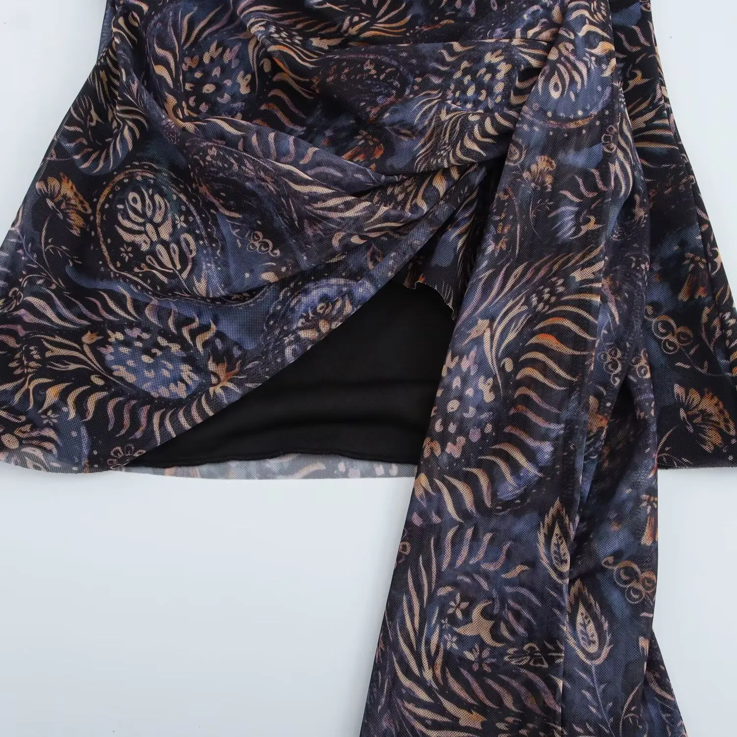 TRAFZA женская зимняя новая модная винтажная тюлевая рубашка с длинными рукавами и