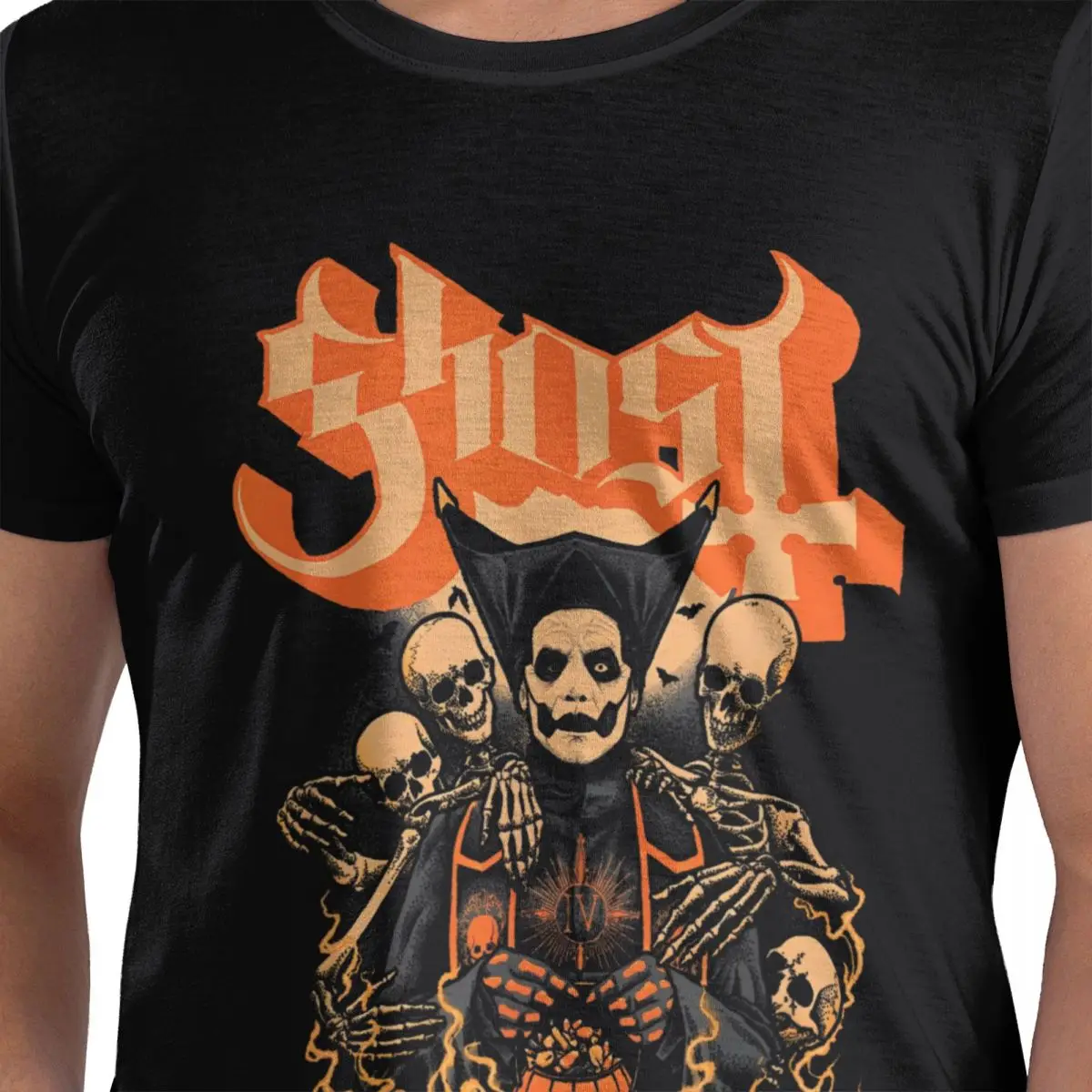 Футболка с изображением призрака из тяжелого металла популярные футболки на