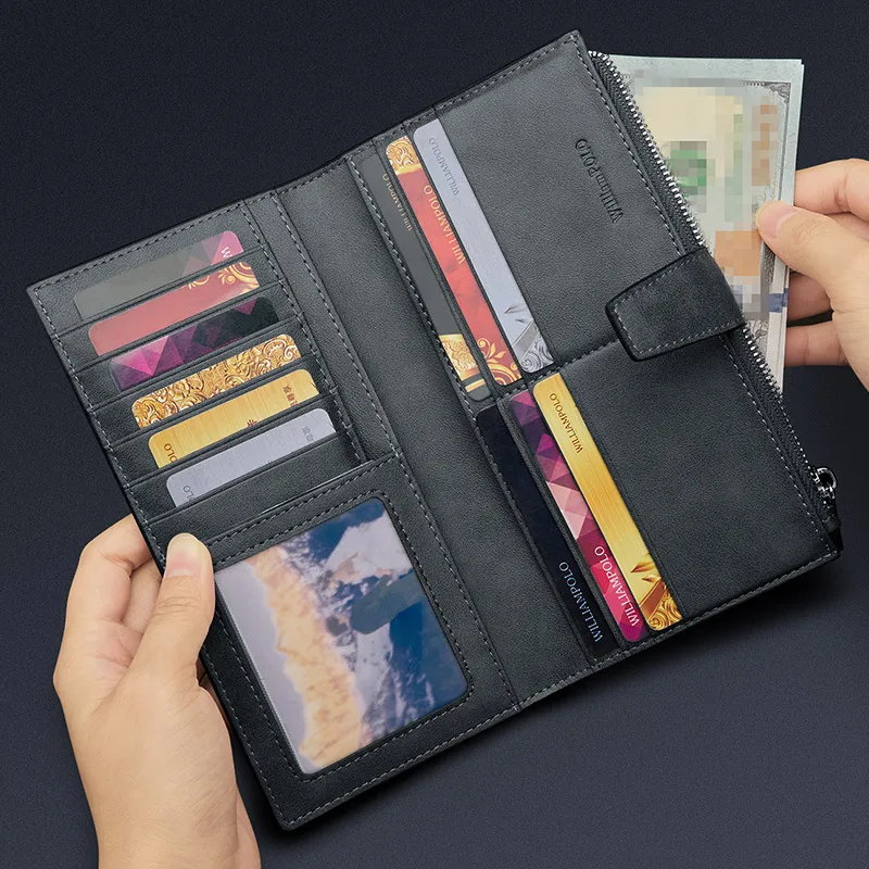 Мужской Повседневный Кошелек длинная и вместительная ручная сумка