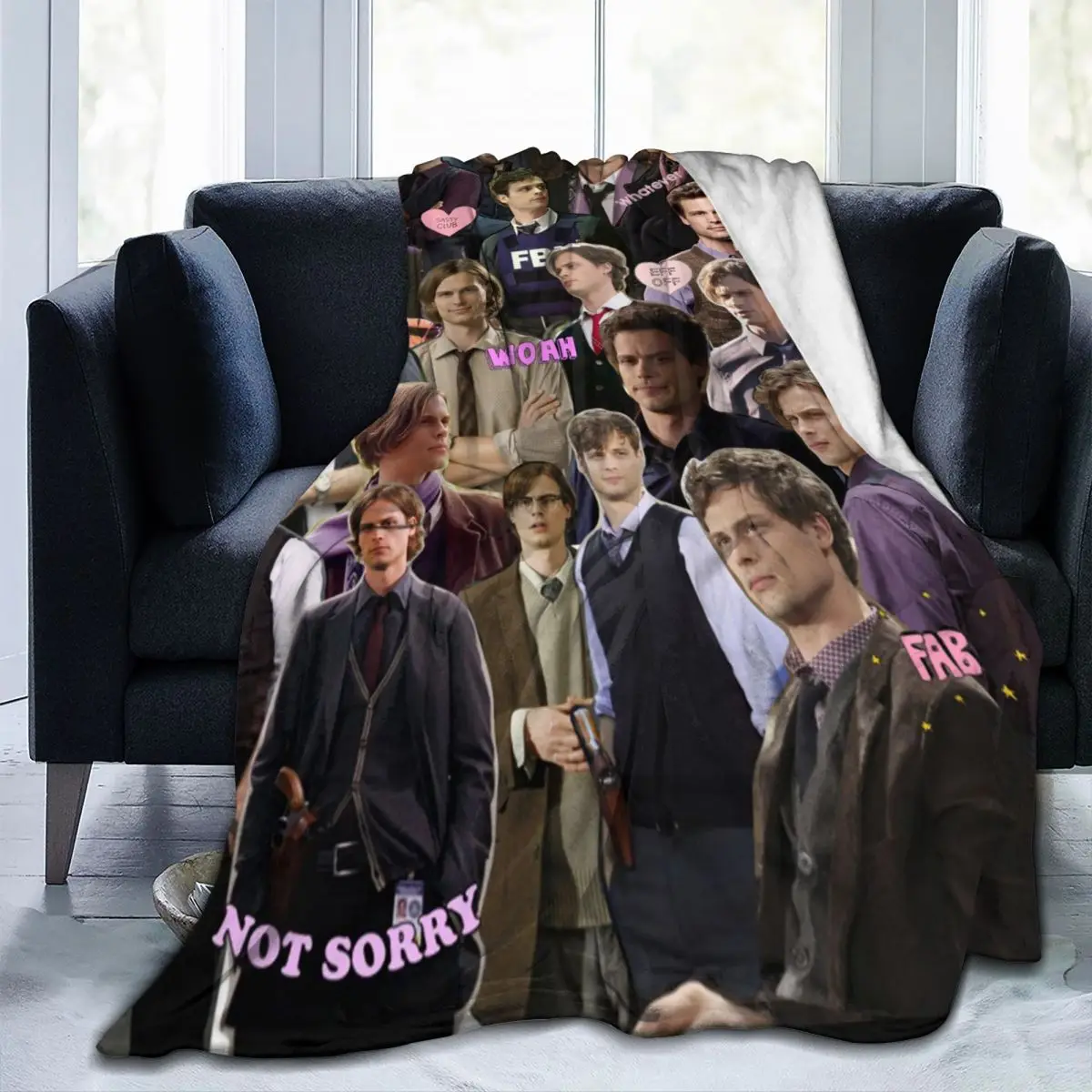 

Sofa Decoration Matthew Gray Gubler Photo Collage MGG Throw Blankets Love Gifts Fluffy Micro Flannel Fleece Blanket