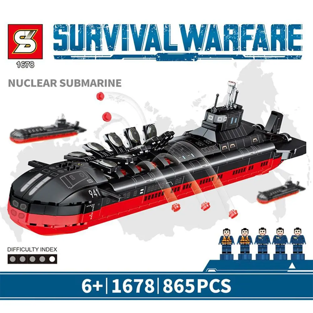 

New Building Blocks Soldiers Bricks Toys Military Navy Ship Army Weapons Warship Nuclear Submarine