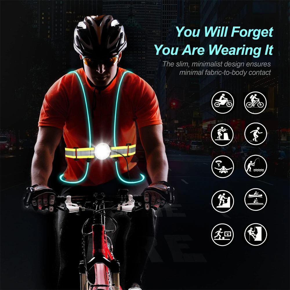Светоотражающий Жилет для вождения со светодиодной вспышкой 360 |