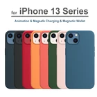 Официальный Магнитный чехол из жидкого силикона с анимацией для Apple iPhone 13 Pro Max 13 Mini, чехлы Magsaf * 13Pro iPhone13, чехол, чехол