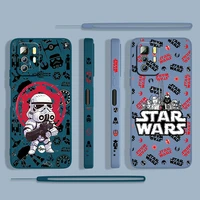 cartoon star wars cool for xiaomi redmi note 11 11s 10 10s 9 9s 9t 8 8t 7 5 pro 4g 5g liquid left rope phone case cover coque