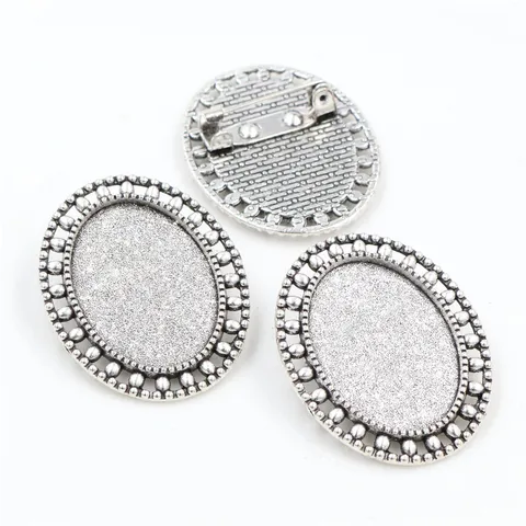 5 шт. Античная посеребренная бронзовая и черная брошь фурнитура для бижутерии Wadsfred