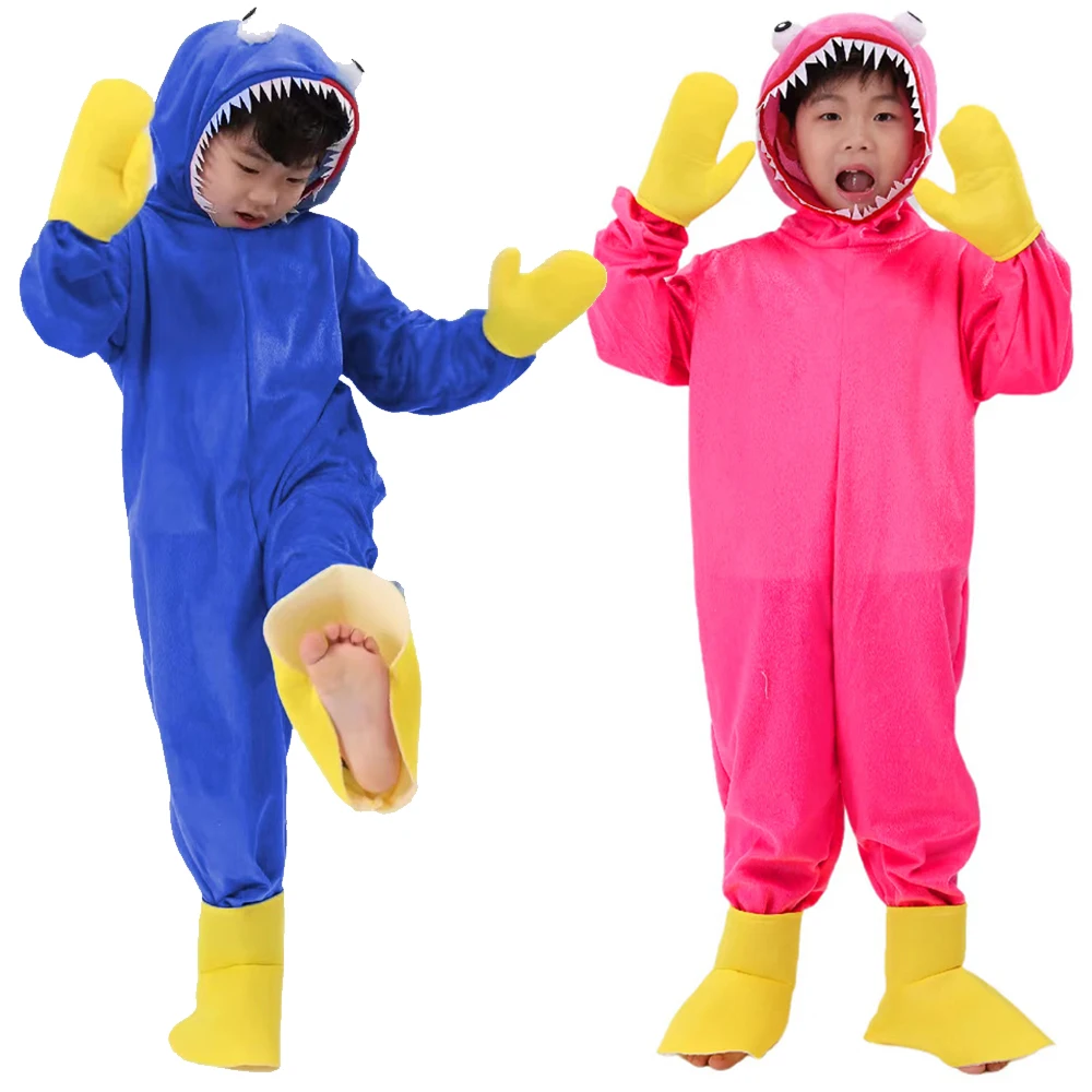 

Poppy Playtime Huggy Wuggy Cosplay Costume Game Character Plush Jumpsuit Horror Scary Soft Gift for Kids Party Cosplay Costume