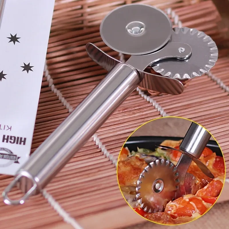 

Portable Double Roll Pizza Stainless Steel Knife Pasta Cutter Pasta Pasta Round Lace Pizza Wheel Kitchen Tools