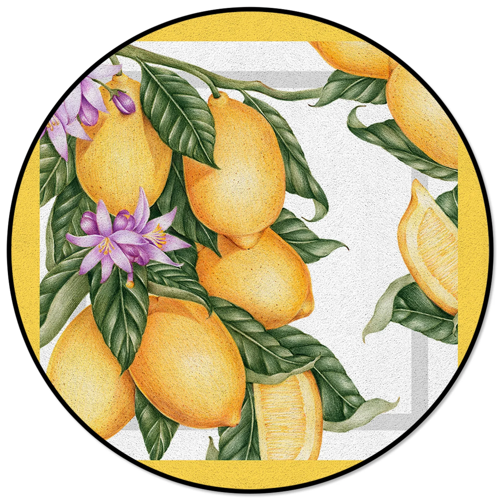 

Lemon Painting Border Art Summer Carpets For Living Room Home Decor Rugs For Bedroom Floor Mat Decoration Anti Slip Rugs