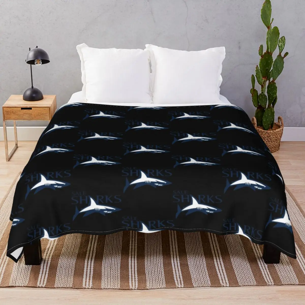 Sale Sharks Rugby Blankets Flannel Summer Warm Throw Blanket for Bed Home Couch Travel Cinema