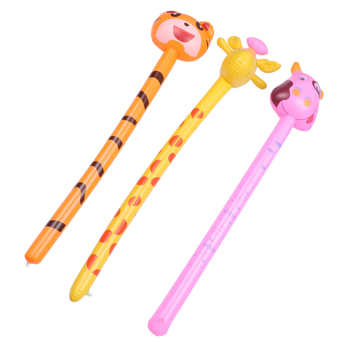 

6pcs Kids PVC Inflatable Animal Toy Funny Inflatable Toy Playing Long Stick Toy (Mixed Style)