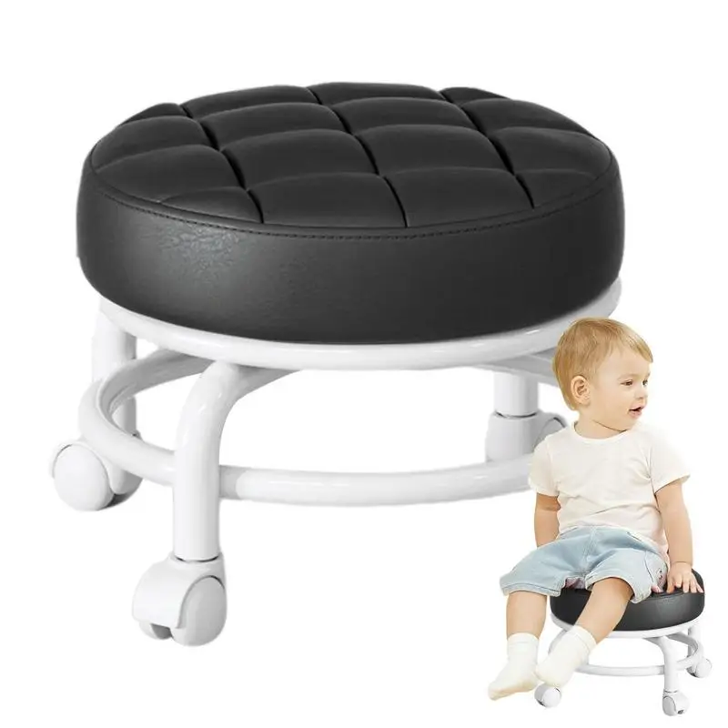 

Rotating Stool Chair Portable Lightweight Rolling Stool With Wheels 360 Degree Rolling Rotatable Swivel Saddle Stool Supplies