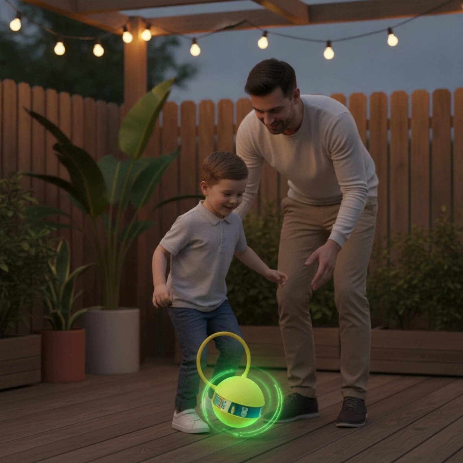 Фото Мяч для прыжков Foot-Swing Skip Ball на батарейках с обручем, гибкий, удобный для детей, для ночного использования, для дома №4