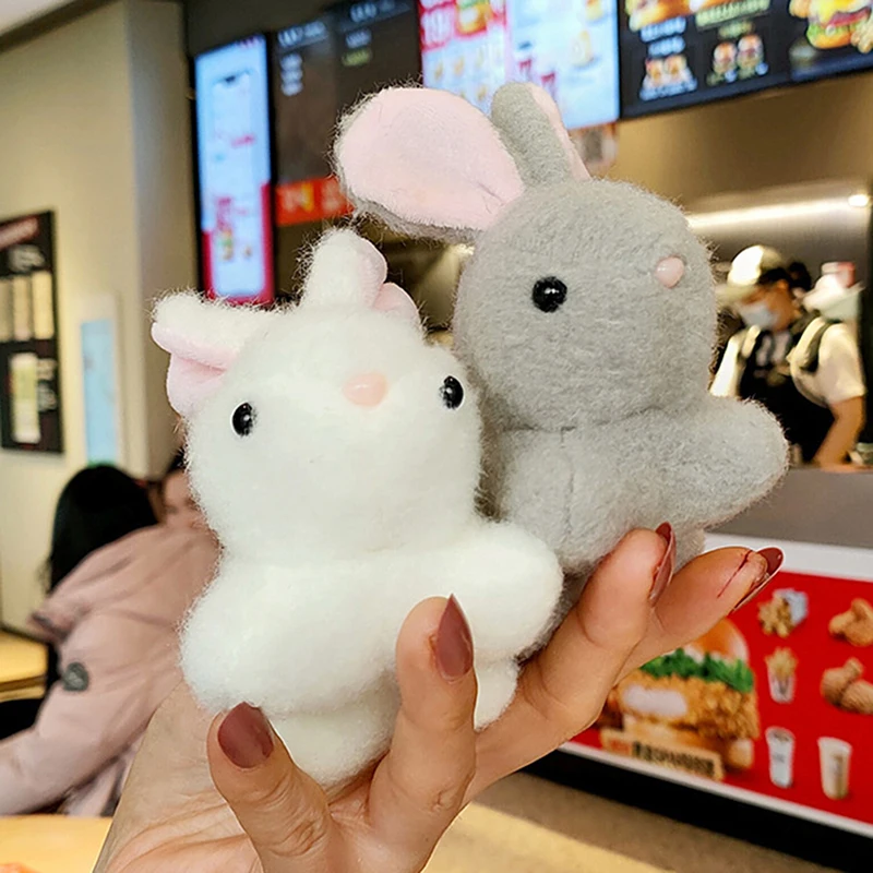 

1Pc Kawaii Mini Bunny Stuffed Plush Keyring Rabbit Keychain Backpack Pendant Ornaments for Girls