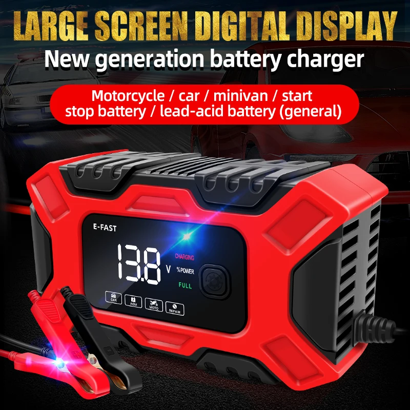 

Car Battery Charger 12V Fully Automatic Portable Chargers For Auto Motorcycle Truck Lead Acid Battery Maintainer Car Accessories