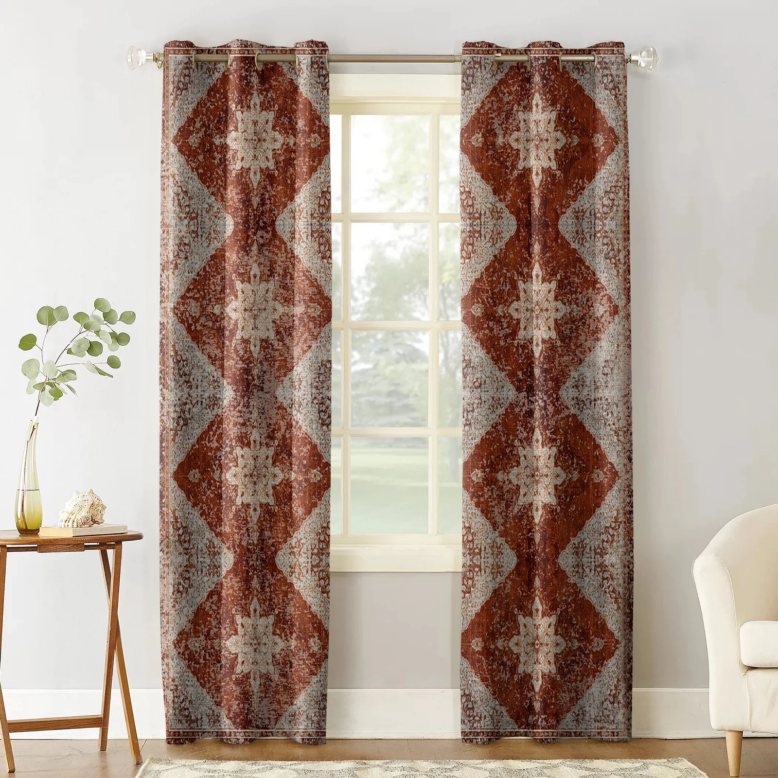 Винтажные настенные фрески среднего возраста оконные занавески для гостиной