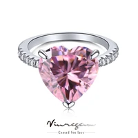 vinregem 925 sterling silver crushed ice pink sapphire synthetic moissanite wedding engagement ring for women gift drop shipping
