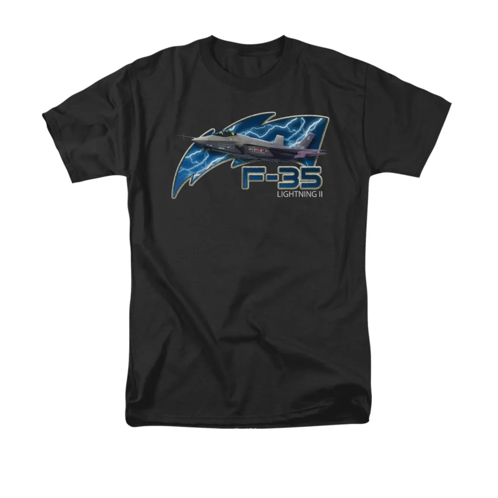 Air Force Shirt F35 Lightning II Black Men T-Shirt Short Sleeve Casual 100% Cotton O-Neck Summer TShirt